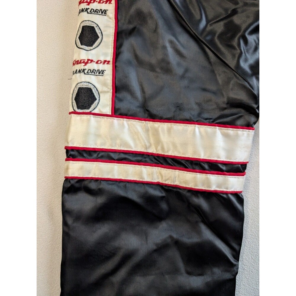 Vtg 90s Mens Medium Snap On Racing Quilt Lined Satin Bomber Jacket USA Snapon - Picture 16 of 16